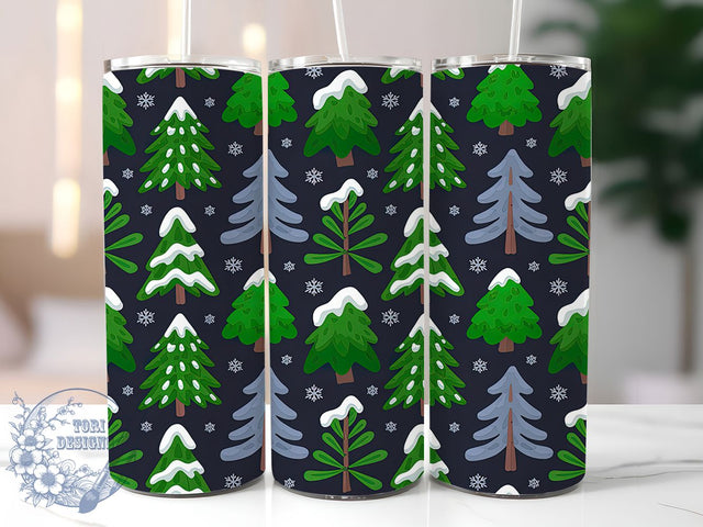 Snowy Evergreen Christmas Tumbler, Christmas Tree Scene, Evergreen Holiday Tumbler, 20Oz Wrap Design, Christmas Sublimation, Snowy Evergreen Art, Winter Forest Theme Sublimation ToriDesigns 