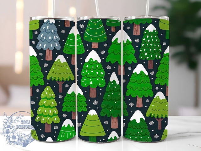 Snowy Evergreen Christmas Tumbler, Christmas Tree Scene, Evergreen Holiday Tumbler, 20Oz Wrap Design, Christmas Sublimation, Snowy Evergreen Art, Winter Forest Theme Sublimation ToriDesigns 