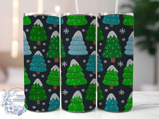 Snowy Evergreen Christmas Tumbler, Christmas Tree Scene, Evergreen Holiday Tumbler, 20Oz Wrap Design, Christmas Sublimation, Snowy Evergreen Art, Winter Forest Theme Sublimation ToriDesigns 