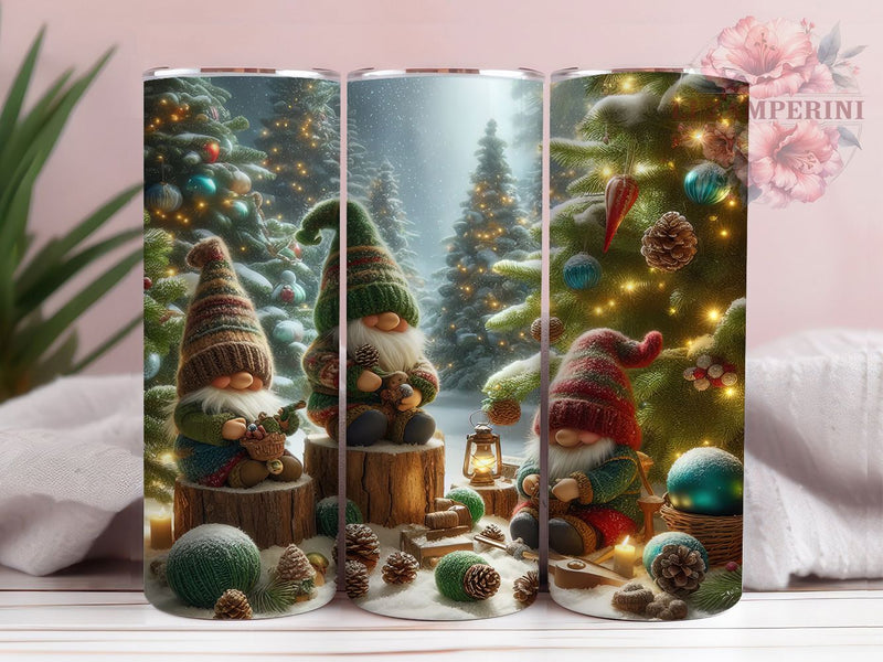 Snowy Forest Christmas Gnome Tumbler, Christmas Gnomes, Winter Tumbler, 20Oz Wrap Design, Forest Sublimation, Snowy Gnome Art, Woodland Winter Design Sublimation Li Zamperini 