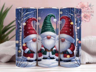 Snowy Gnome Winter Glow 20oz Tumbler, Snowy Theme, Gnome Motif, Winter Design, Glow Effect, Cozy Charm, Skinny Tumbler, Sublimation PNG Sublimation Li Zamperini 