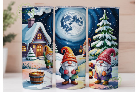 Snowy Gnomes Winter Wonderland Tumbler Sublimation PixelChick 