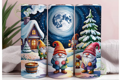 Snowy Gnomes Winter Wonderland Tumbler Sublimation PixelChick 