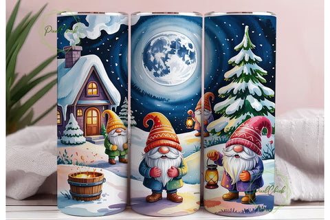 Snowy Gnomes Winter Wonderland Tumbler Sublimation PixelChick 