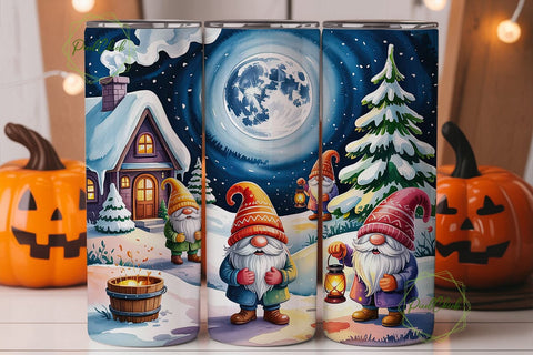 Snowy Gnomes Winter Wonderland Tumbler Sublimation PixelChick 