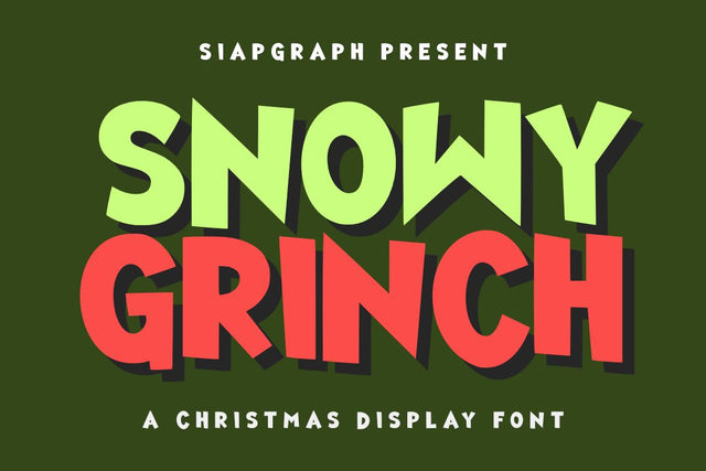 Snowy Grinch - Quirky Display Font SVG Masyafi Studio 
