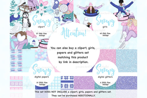 Snowy Landscape Clipart | Winter Forest Illustration SVG GlamArtZhanna 