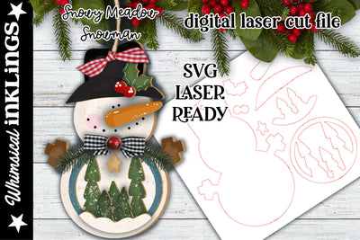 Snowy Meadow Snowman SVG SVG Whimsical Inklings 