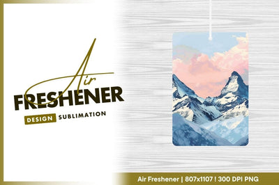 Snowy Mountain Peaks and Pink Clouds Illustration mountains Sublimation Regulrcrative 