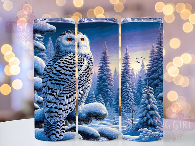 Snowy Owl Tumbler Wrap, 20oz Sublimation Design, Digital Download PNG, Winter Owl Decor, Cute Owl Tumbler, Owl Print for Tumblers, Holiday Tumbler Wrap Sublimation SvggirlplusArt 