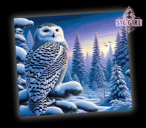 Snowy Owl Tumbler Wrap, 20oz Sublimation Design, Digital Download PNG, Winter Owl Decor, Cute Owl Tumbler, Owl Print for Tumblers, Holiday Tumbler Wrap Sublimation SvggirlplusArt 