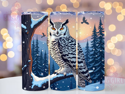 Snowy Owl Tumbler Wrap, 20oz Sublimation Design, Digital Download PNG, Winter Owl Decor, Cute Owl Tumbler, Owl Print for Tumblers, Holiday Tumbler Wrap Sublimation SvggirlplusArt 