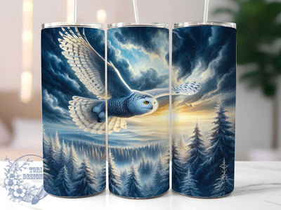 Snowy Owl Winter 20oz Tumbler, Winter Bird Sublimation PNG, Country Snow Design, 20oz Owl Wrap, Rustic Bird PNG, Nature Inspired Tumbler, Elegant Snowy Owl Sublimation Sublimation ToriDesigns 