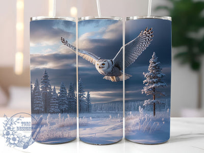 Snowy Owl Winter 20oz Tumbler, Winter Bird Sublimation PNG, Country Snow Design, 20oz Owl Wrap, Rustic Bird PNG, Nature Inspired Tumbler, Elegant Snowy Owl Sublimation Sublimation ToriDesigns 