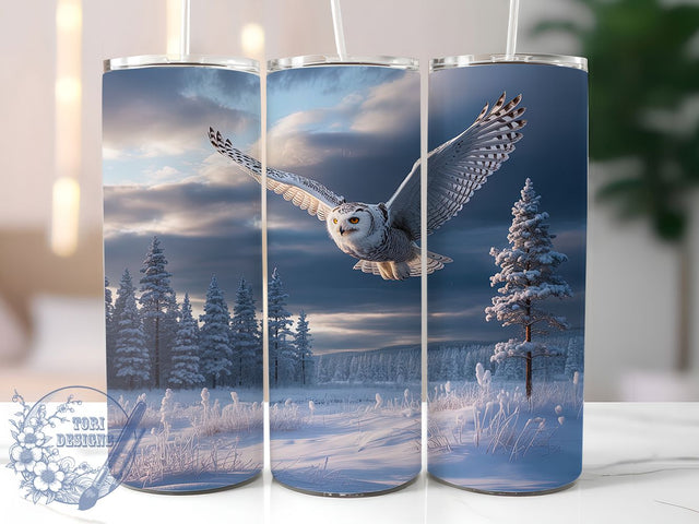 Snowy Owl Winter 20oz Tumbler, Winter Bird Sublimation PNG, Country Snow Design, 20oz Owl Wrap, Rustic Bird PNG, Nature Inspired Tumbler, Elegant Snowy Owl Sublimation Sublimation ToriDesigns 