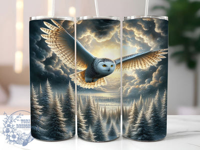 Snowy Owl Winter 20oz Tumbler, Winter Bird Sublimation PNG, Country Snow Design, 20oz Owl Wrap, Rustic Bird PNG, Nature Inspired Tumbler, Elegant Snowy Owl Sublimation Sublimation ToriDesigns 