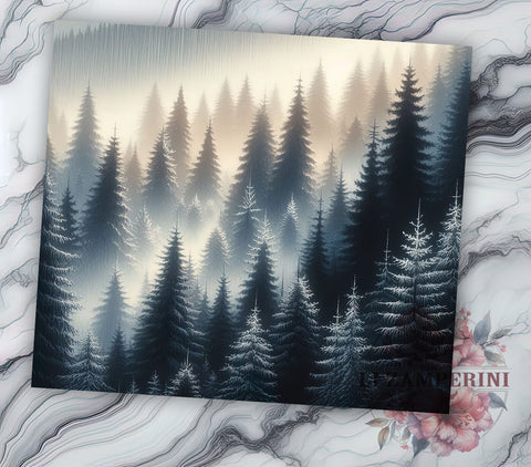Snowy Pine Tumbler, Winter Landscape Design, Nature Drinkware, 20oz Tumbler, Sublimation Wrap, Forest Decor, Outdoor Gifts Sublimation Li Zamperini 