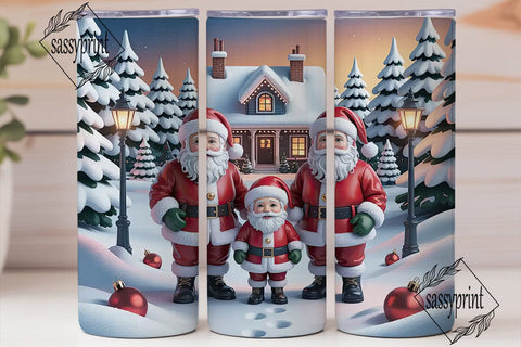 Snowy Village Santa Gnomes 20oz Tumbler Sublimation sassyprint 