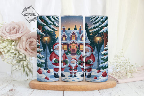 Snowy Village Santa Gnomes 20oz Tumbler Sublimation sassyprint 