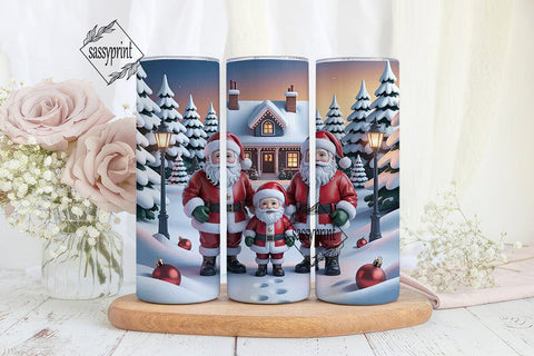 Snowy Village Santa Gnomes 20oz Tumbler Sublimation sassyprint 