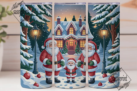 Snowy Village Santa Gnomes 20oz Tumbler Sublimation sassyprint 
