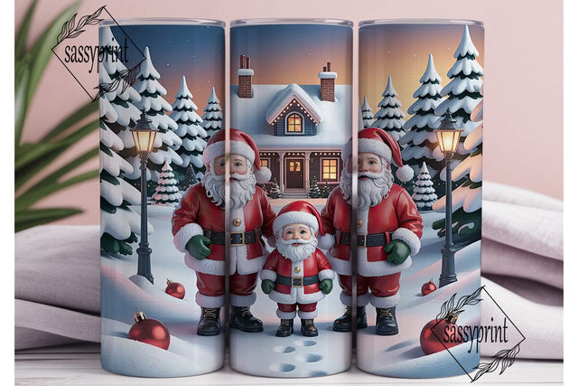 Snowy Village Santa Gnomes 20oz Tumbler Sublimation sassyprint 