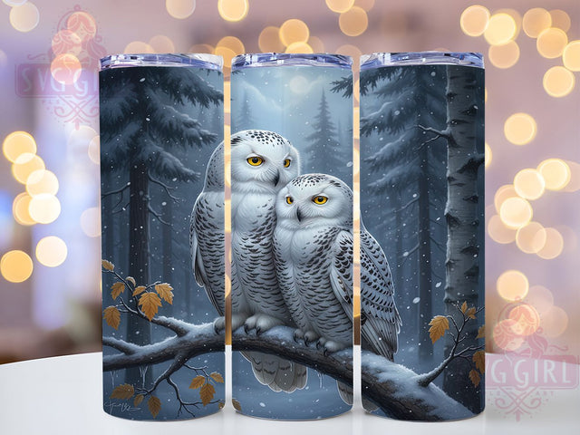 Snowy Winter Owl Tumbler, Winter Owl Wrap, 20oz Tumbler Sublimation, Woodland Bird Design, Frosty Animal Sublimation, Cozy Winter Tumbler, Arctic Owl Wrap Sublimation SvggirlplusArt 