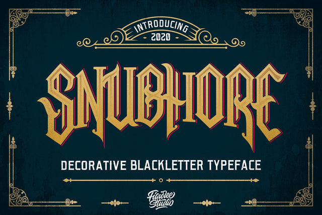 Snubhore - Blackletter Typeface Font Mozzatype 