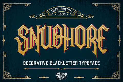 Snubhore - Blackletter Typeface Font Mozzatype 
