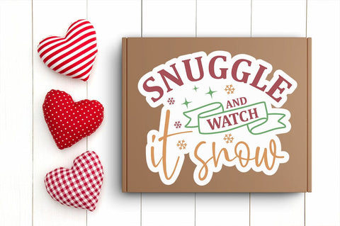 Snuggle and watch it snow Png Sticker Design SVG Designangry 