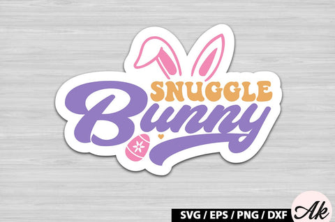 Snuggle bunny Retro Sticker SVG akazaddesign 