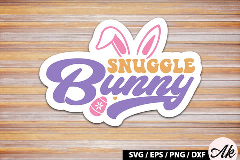 Snuggle bunny Retro Sticker SVG akazaddesign 