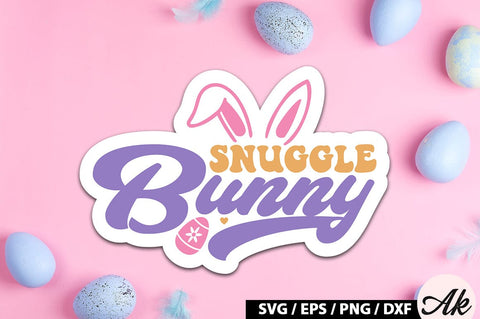 Snuggle bunny Retro Sticker SVG akazaddesign 