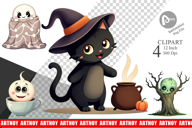 Snuggle Spooky Squad Clipart Sublimation artnoy 