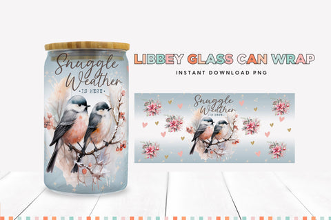 Snuggle Weather Christmas Libbey Can Sublimation Wrap Sublimation BijouBay 