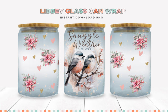 Snuggle Weather Christmas Libbey Can Sublimation Wrap Sublimation BijouBay 