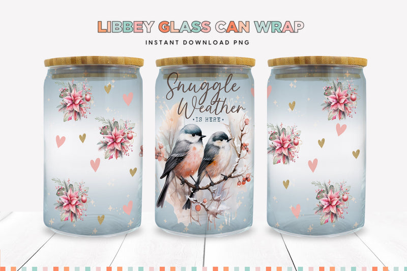 Snuggle Weather Christmas Libbey Can Sublimation Wrap Sublimation BijouBay 