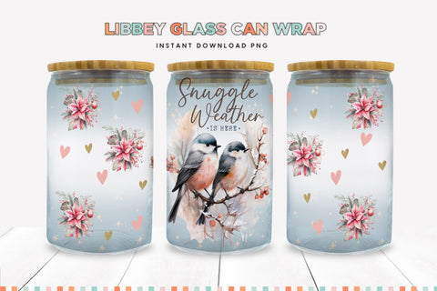 Snuggle Weather Christmas Libbey Can Sublimation Wrap Sublimation BijouBay 