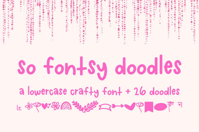 So Fontsy Doodles Lowercase Font with 26 Doodles Font So Fontsy Design Shop 