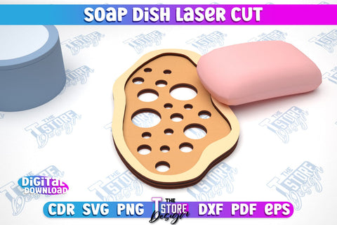 Soap Dish Laser Cut Bundle | Soap Holder | Bathroom Accessories | CNC File SVG The T Store Design 