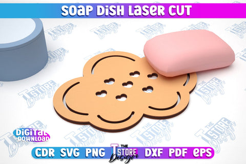 Soap Dish Laser Cut Bundle | Soap Holder | Bathroom Accessories | CNC File SVG The T Store Design 