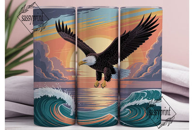 Soaring Eagle Sunset 20oz Tumbler Wrap Sublimation sassyprint 