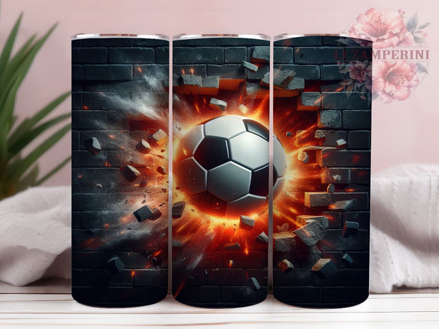 Soccer 3D Ball 20oz Athletic Tumbler, Soccer Tumbler, 3D Ball Design, Sports Wrap, 20oz Sublimation, Athletic Gift, Soccer Lover Decor, Team Spirit Sublimation Li Zamperini 