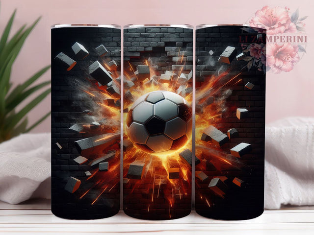 Soccer 3D Ball 20oz Athletic Tumbler, Soccer Tumbler, 3D Ball Design, Sports Wrap, 20oz Sublimation, Athletic Gift, Soccer Lover Decor, Team Spirit Sublimation Li Zamperini 