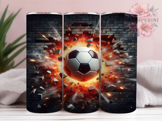 Soccer 3D Ball 20oz Athletic Tumbler, Soccer Tumbler, 3D Ball Design, Sports Wrap, 20oz Sublimation, Athletic Gift, Soccer Lover Decor, Team Spirit Sublimation Li Zamperini 