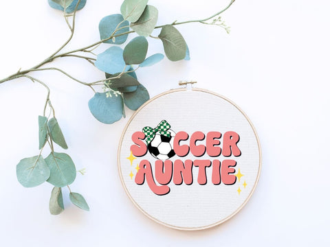 Soccer Auntie PNG Design | Cute Coquette Style Soccer Sublimation So Fontsy VIP Design Shop 