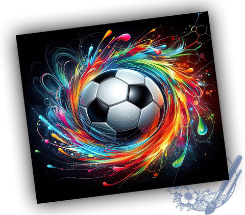 Soccer Ball 20oz Skinny Tumbler, Football Tumbler Png, Straight & Tapered Tumbler Wrap, Instant Digital Download Sublimation ToriDesigns 