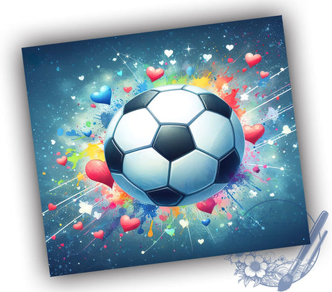 Soccer Ball 20oz Skinny Tumbler PNG, Sports Mom Tumbler Sublimation Wrap, Straight & Tapered Tumbler Wrap, Instant Digital Download Sublimation ToriDesigns 