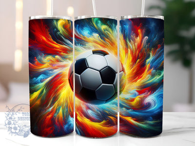 Soccer Ball 20oz Skinny Tumbler, Soccer Tumbler Png, Straight & Tapered Tumbler Wrap, Instant Digital Download Sublimation ToriDesigns 