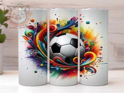 Soccer Ball 20oz Tumbler Png, Straight & Tapered Tumbler Png, Football Woman Tumbler Png, Digital Download PNG Sublimation Lara' s Designs 